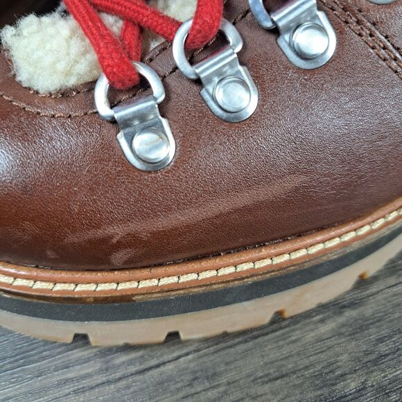 Clarks Orianna Alpine Tan Brown Warmlined Leather Women's Hiking Boots (READ) - Picture 4 of 16